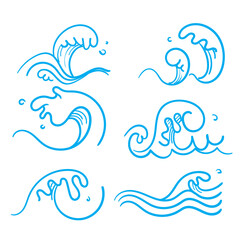 hand drawn doodle ocean water splash illustration vector
