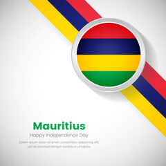 Creative Mauritius national flag on circle. Independence day of Mauritius country with classic background