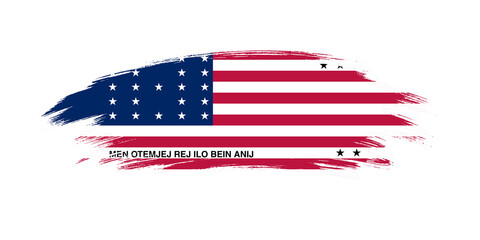 Artistic grunge brush flag of Bikini Atoll isolated on white background