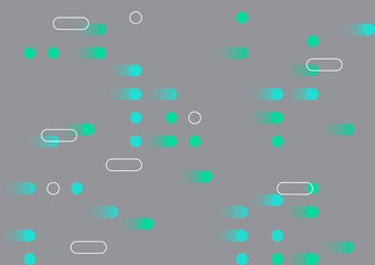 Digital Morse Code Background. Digital dot and dash with green and blue color design in the morse code style show dynamic from data connection through network connection pipeline or fiber optic. - obrazy, fototapety, plakaty