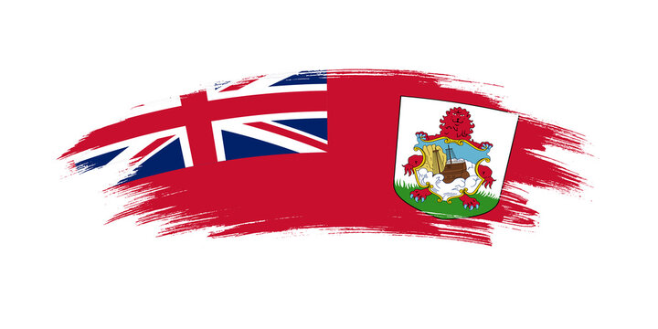 Artistic grunge brush flag of Bermuda isolated on white background