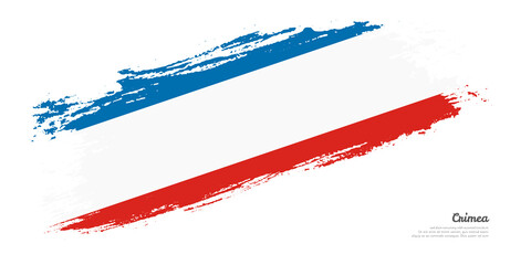 Hand painted brush flag of Crimea country with stylish flag on white background