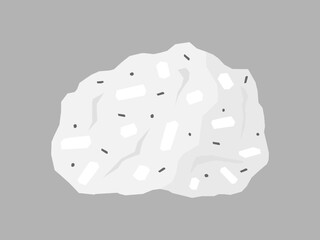Porphyritic granite specimen vector. Big and small crystals. Intrusive igneous rock.