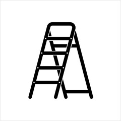 Ladder Icon, Vertical, Inclined Self Supporting Steps