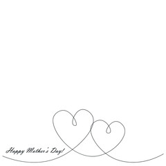 Happy mom day card with love hearts vector illustration