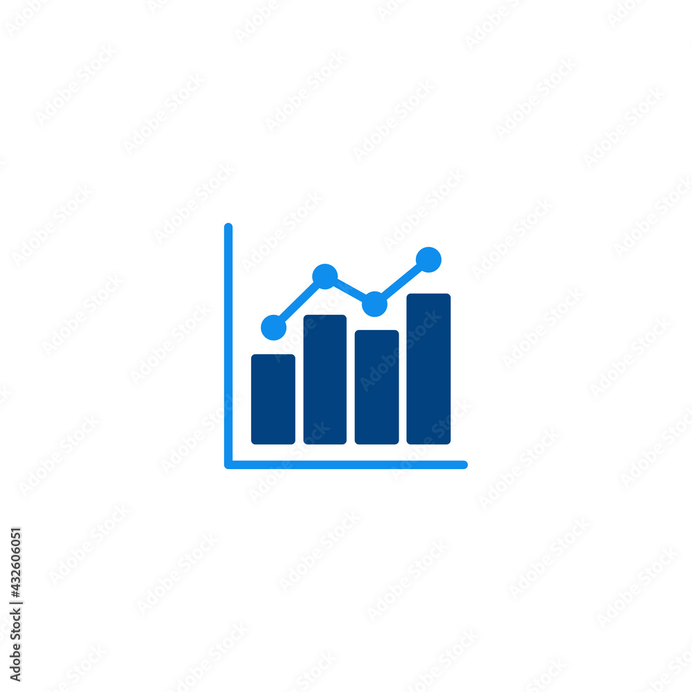 Poster growing graph icon for computer, web and mobile app
