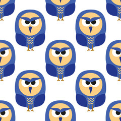 Seamless pattern with owls.