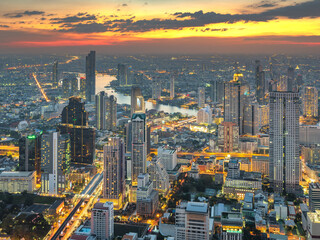 Bangkok view with beautiful sunset