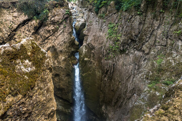 A closeup shot of the Popocatl waterfall in Veracruz, Mexico