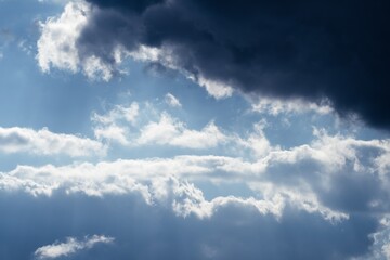 Fototapeta na wymiar Blue sky with white cloud, nature summer sunlight