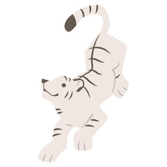 Cute White Tiger Vector Art かわいい手描き風ホワイトタイガー