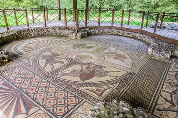 Large Roman Mosaic near Littlecote House Wiltshire