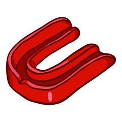 Vector Cartoon Red Mouth Guard for Boxing or Mixed Martial Arts