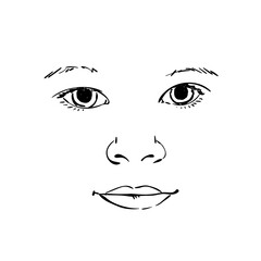 girl portrait vector sketch