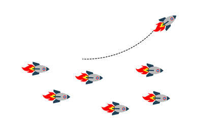 Think differently. A plane changing direction