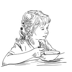 little girl portrait hand drawn