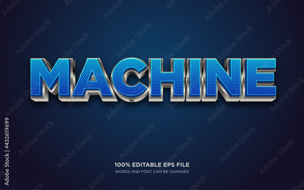 Fototapete machine 3d editable text style effect