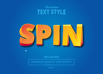 Naklejka na ściany i meble Spin Illustrator Text Effect