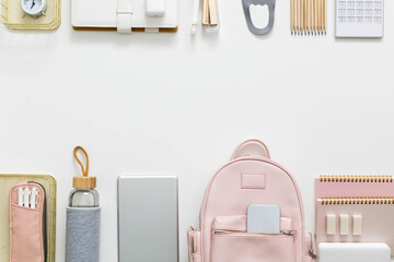 Stationery supplies organization isolated. Concept back to school, students, college or university