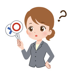 回答するビジネスウーマンのイラスト