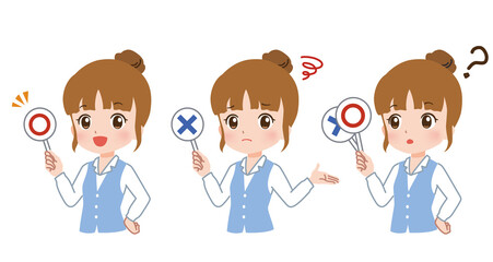 回答するビジネスウーマンのイラスト