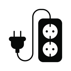 Electric socket with a plug. Power Supply vector illustration color editable
