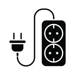 Electric socket with a plug. Power Supply vector illustration color editable