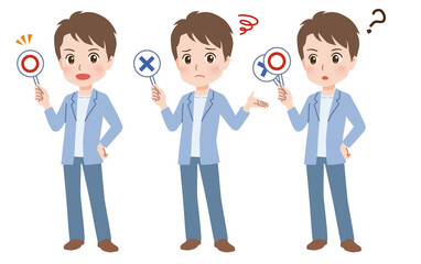 回答する若い男性のイラスト