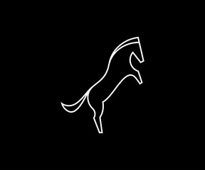 Horse line art style logo icon vector illustration