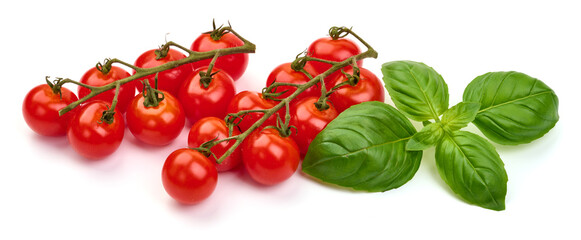 Fresh cherry tomatoes, isolated on a white background. High resolution image.