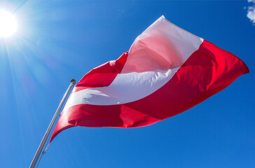 austrian flag in the wind