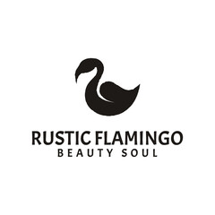 Rustic Flaminggo Beauty Soul logo design illustration