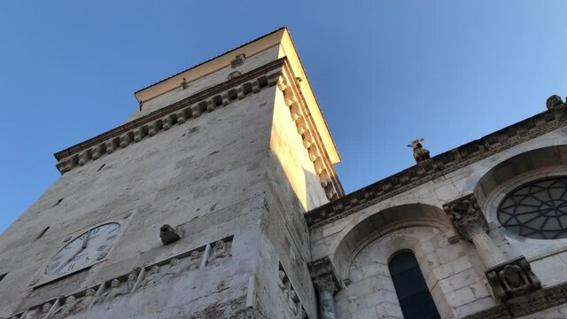 facade of the cathedral of benevento in a summer day