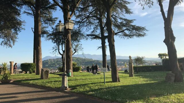 public gardens in the historic center of Benevento, Italy.