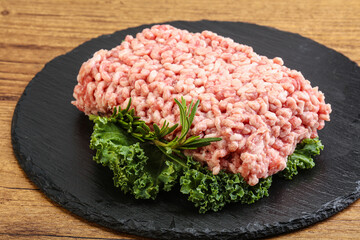 Raw pork minced meat for cooking