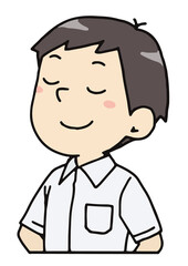 鼻高な男子学生のバストアップ