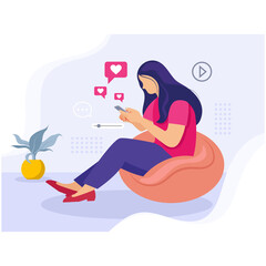 Girl chatting on mobile