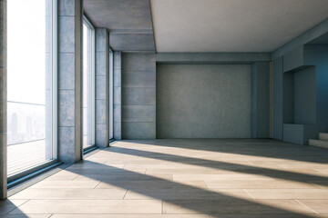 Empty Open Office & Loft Area - 3D Visualization