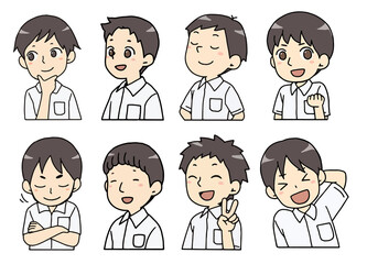 夏服の男子学生のバストアップ