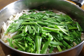 とても美味しい日本の一般家庭のもつ鍋