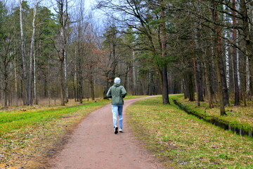 jogging in the park