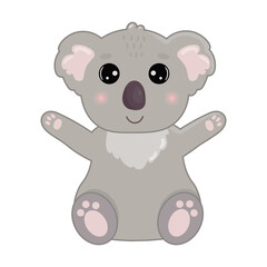 Illustration animal of Australia, koala. Isolated over white background. For books, children's books, books about animals, stickers, magazines, design, factories, business