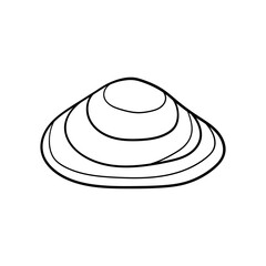 Hand-drawn clamshell of engraved line. Design element for invitations, greeting cards, posters, banners, flyers and more. Vector illustration isolated on white background.