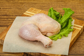 Raw chicken leg for cooking
