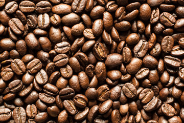 Roasted Coffee Beans background texture. 