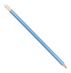 Blue office pencil isolated on white background