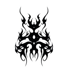 chinise flame head abstract tattoo symbol