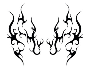 fire burn flame abstract ethnic celtic east theme tattoo under skin symbol sticker