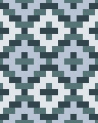 Geometric ornament of rhombuses and flowers in the native American style. Seamless vector pattern for web, print, textile, wallpaper, card, wrapping paper and background