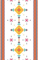 Geometric ornament of rhombuses and triangles in the native American style. Seamless pattern for web, print, textile, wallpaper, card, wrapping paper and background